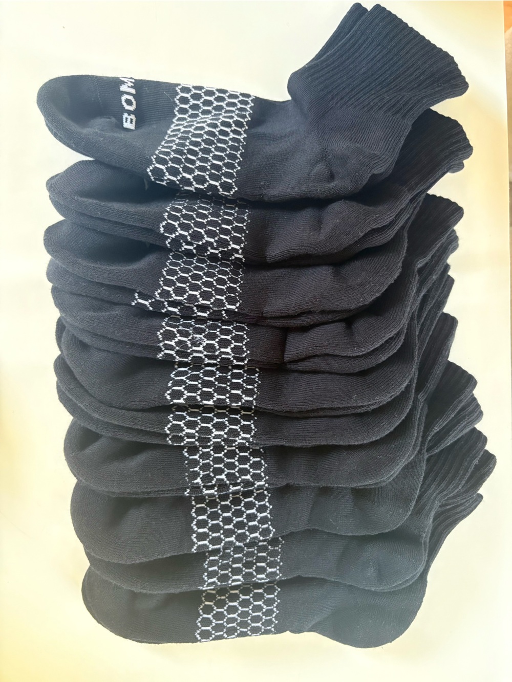 Bombas 10 Pack Black Cushioned Quarter Socks Size M